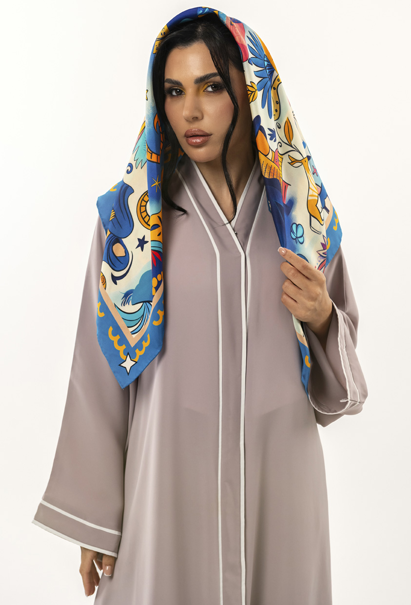 Numi silk scarf lookbook shot